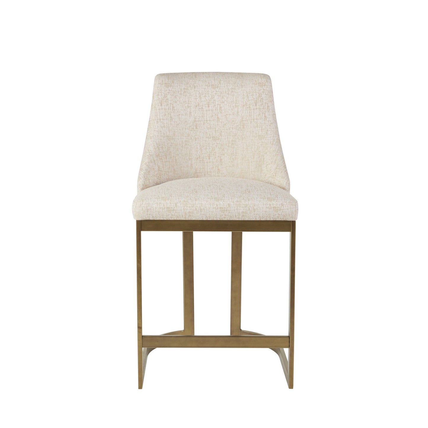 Modern Upholstered Counter Stool With Metal Base - Cream JLA