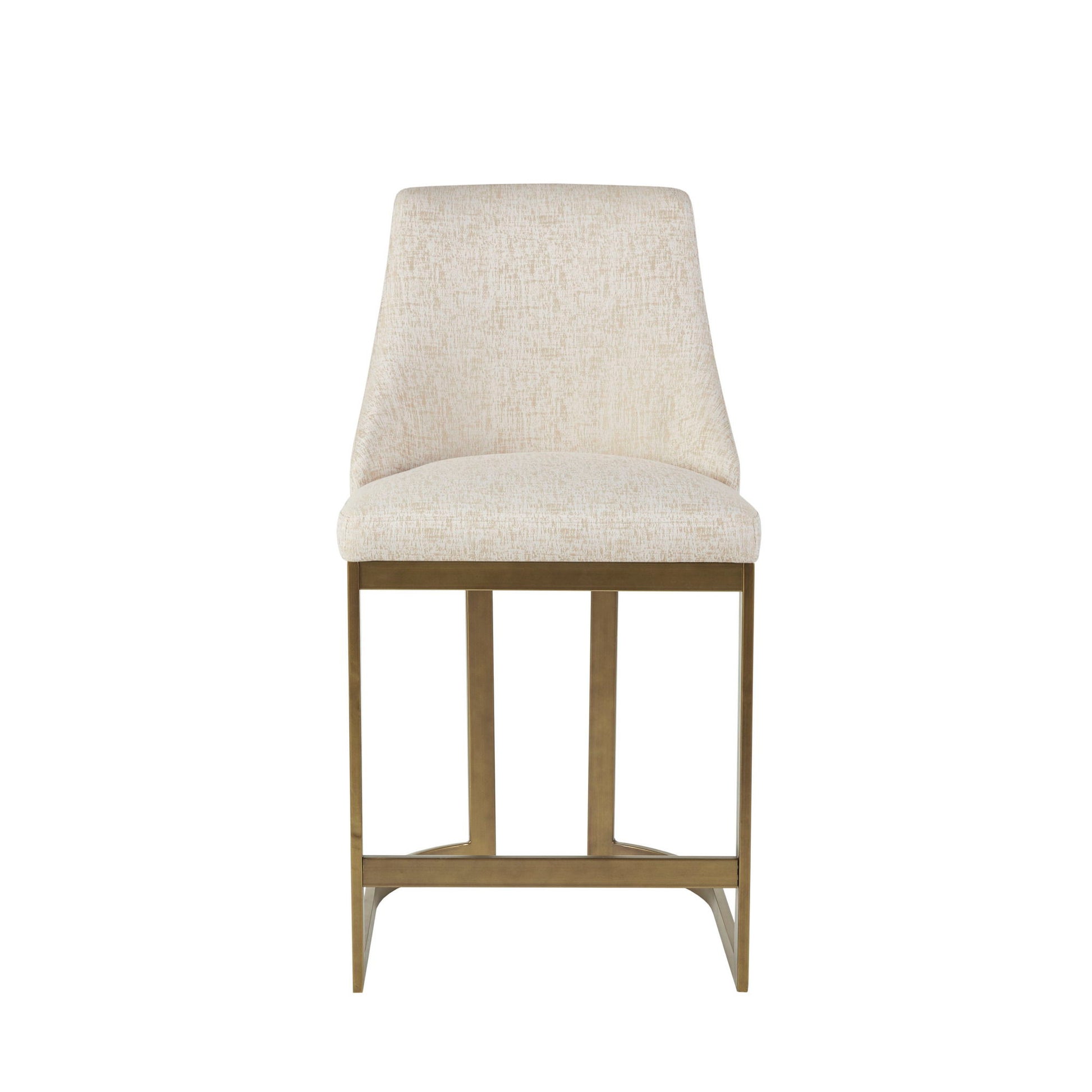 Modern Upholstered Counter Stool With Metal Base - Cream JLA