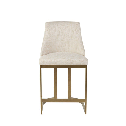 Modern Upholstered Counter Stool With Metal Base - Cream JLA