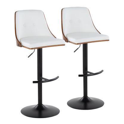 Gianna - Mid Century Modern Adjustable Barstool, Swivel With Rounded T Footrest (Set of 2) Lumi Source