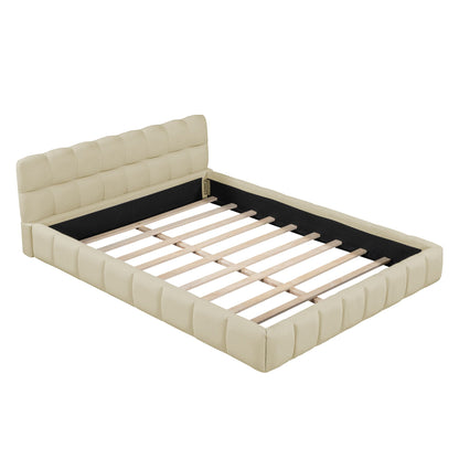 Upholstered Platform Bed With Thick, Grounded Bed With Solid Frame Halcyon Home