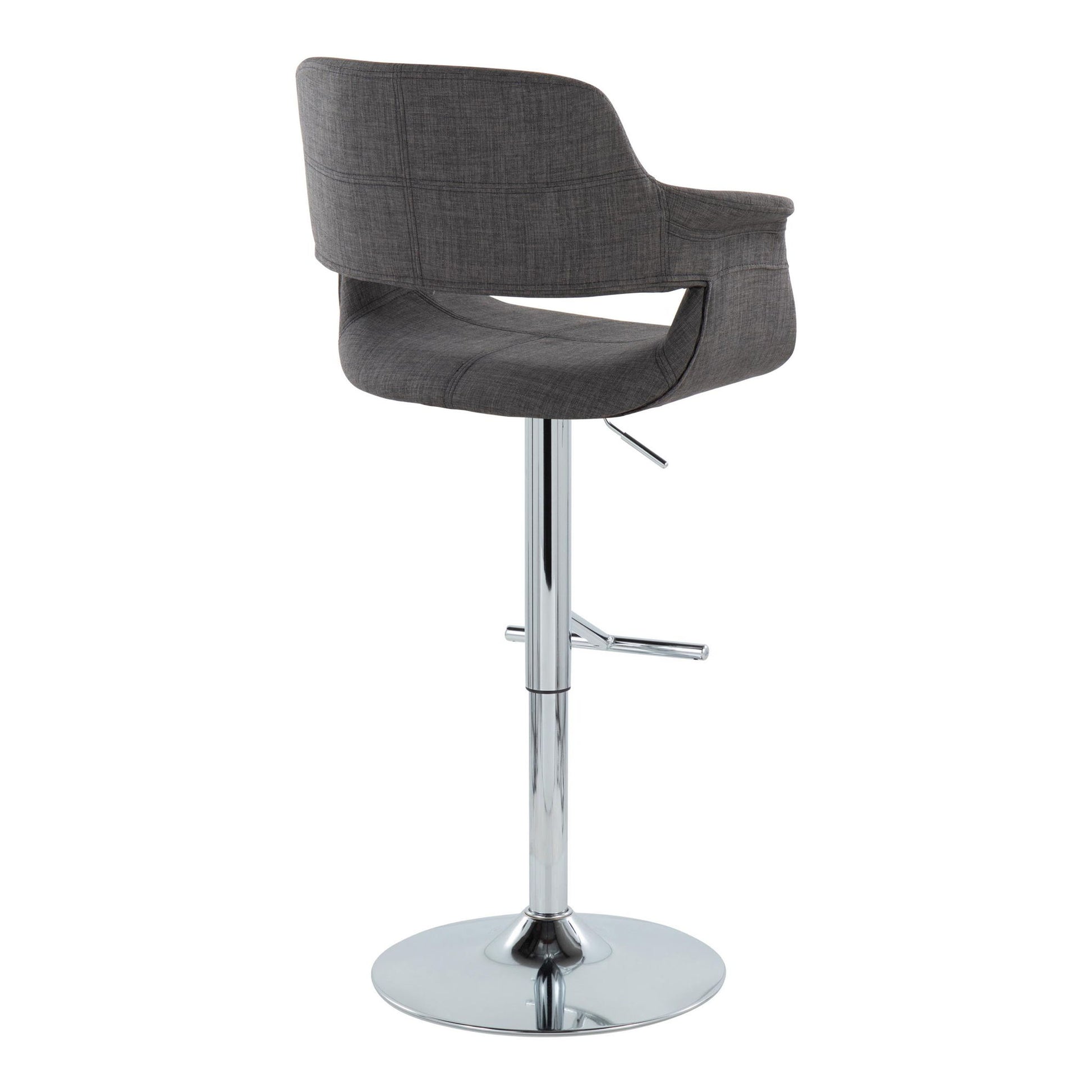 Vintage Flair - Mid Century Modern Adjustable Barstool & Straight T Footrest (Set of 2) Lumi Source