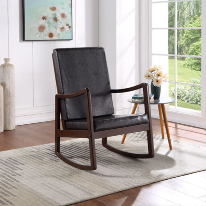 Raina - Synthenic Leather Rocking Chair - Espresso Acme