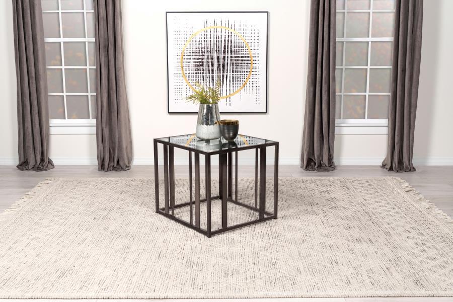 Adri - Rectangular Glass Top Side End Table Coaster Fine Furniture