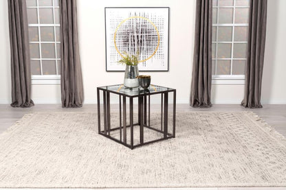 Adri - Rectangular Glass Top Side End Table Coaster Fine Furniture
