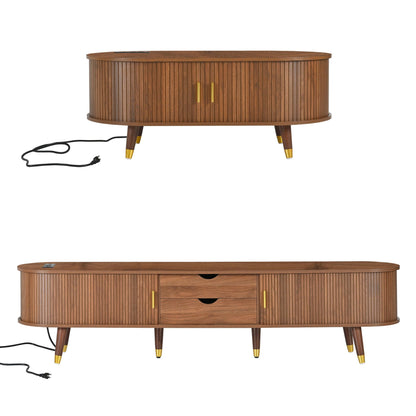 TV Stand & Coffee Table Set With Charging Station Hearth and Haven