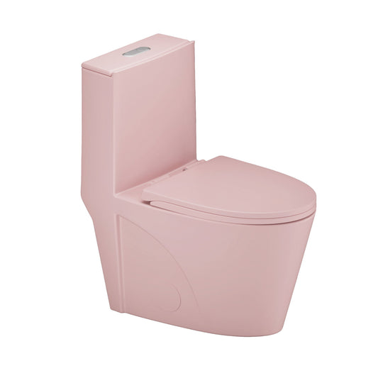 1.1 / 1.60 Gpf Dual-Flush One Piece Toilet, Water-Saving Elongated Comfort Height Floor Mounted, Soft Close 1000 Gram Map Flushing Score Toilet 23T01-Rs - Rose Daily Nest