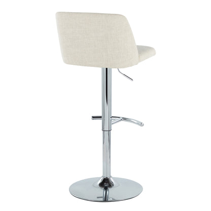 Toriano - Contemporary Adjustable Barstool Swivel With Rounded T Footrest (Set of 2) Lumi Source