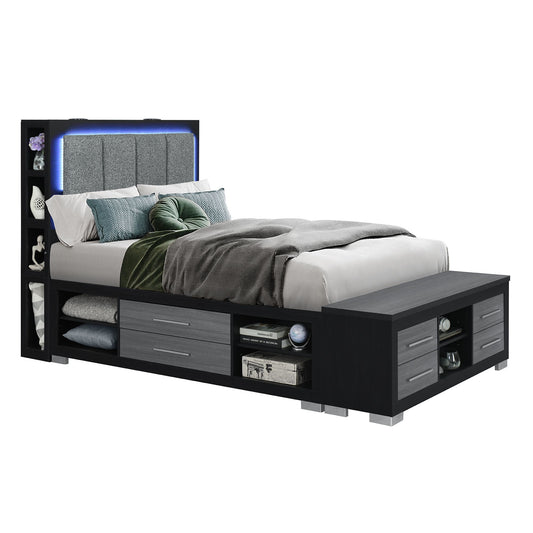 Messa - 5 Piece Bedroom Set With Bookcase Headboard - Snoozhouse