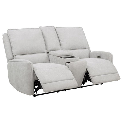 Sylmar - Chenille Upholstered Power Reclining Loveseat - Dove Gray Coaster Fine Furniture