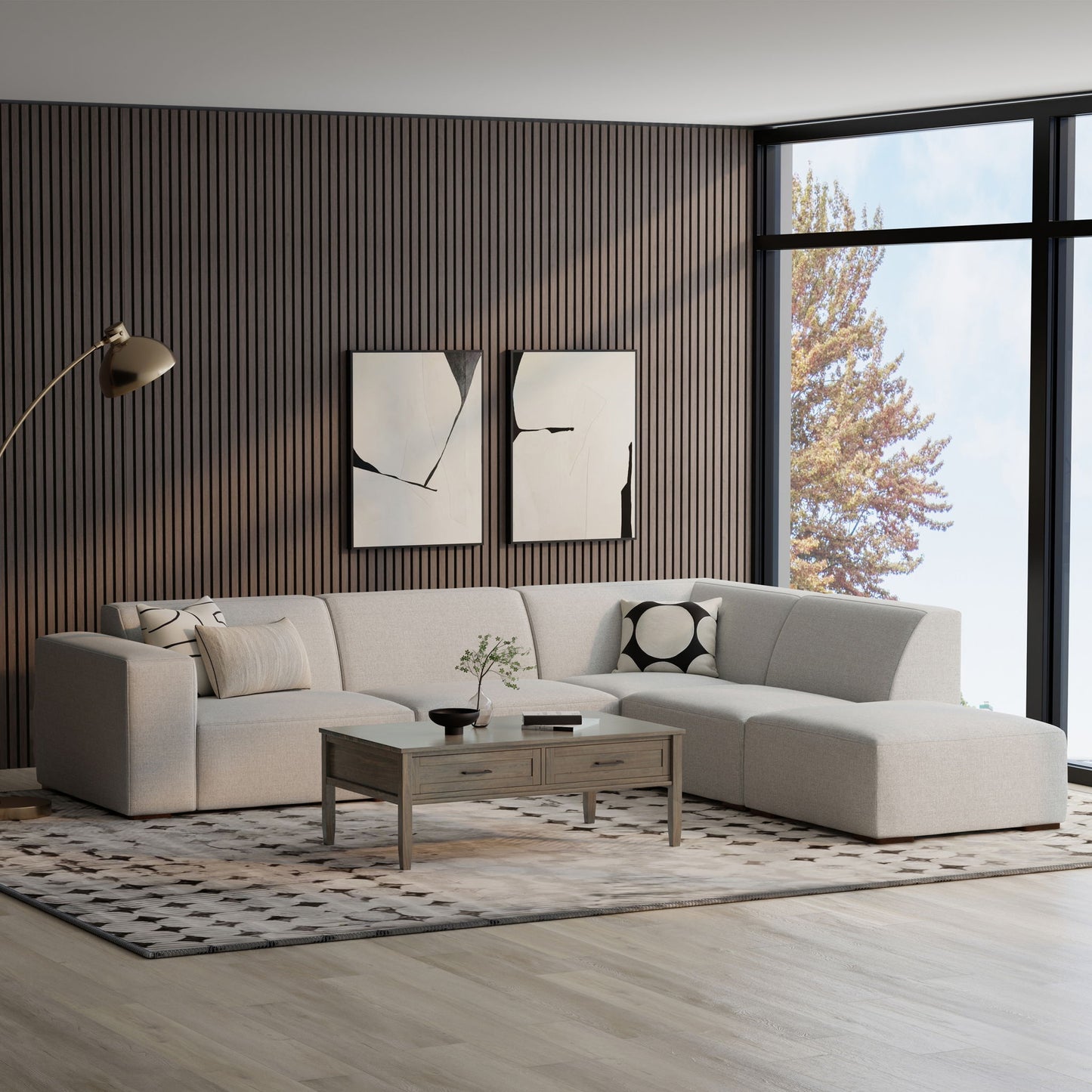 Rex - Handcrafted Sectional Sofa And Ottoman Simpli-Home