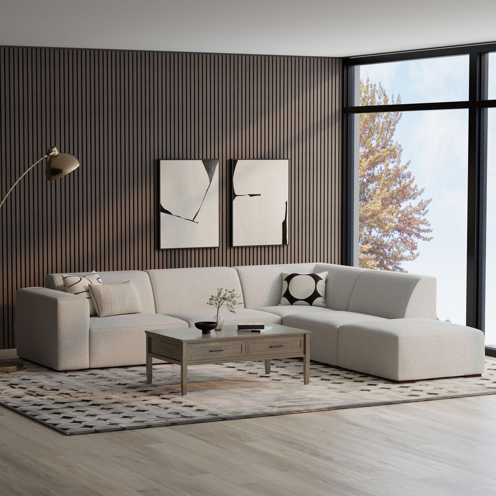 Rex - Handcrafted Sectional Sofa And Ottoman Simpli-Home