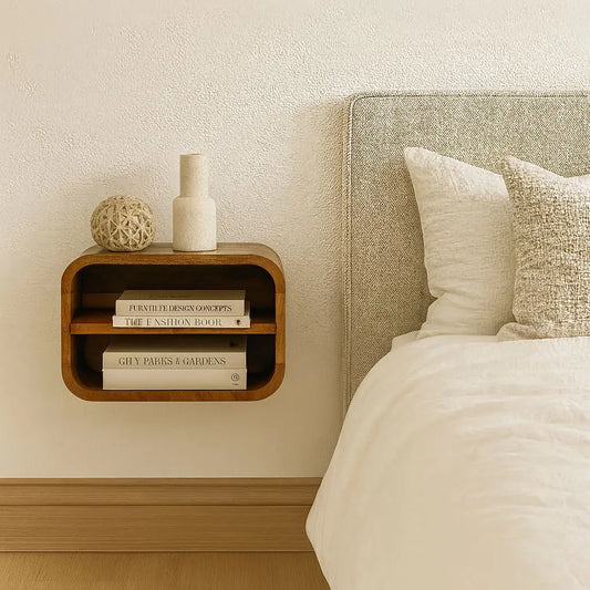 Floating Open Curve Nightstand - Oak Artisan Furniture