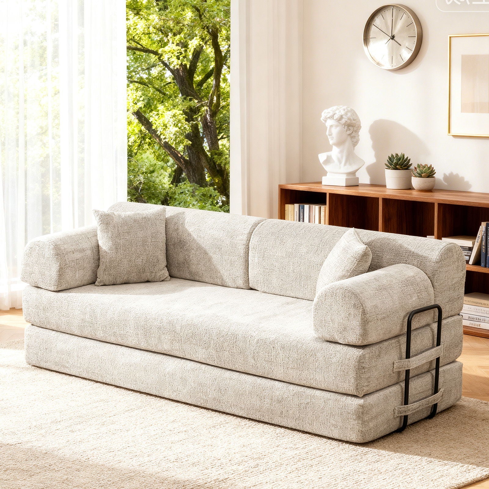 Convertible Sleeper Sofa Bed, Folding Mattress Couch - Light Camel Home Essentials