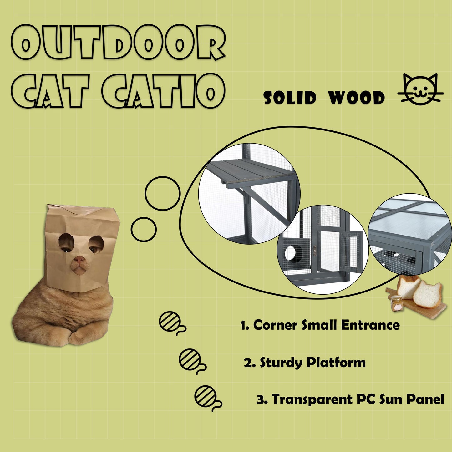 Outdoor Cat House With Shelves And Weather Protection, Removable Wood Boxes - Gray Daily Nest