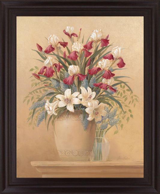 Crimson Lily Display - 28" x 34" Framed Wall Art Classy Art