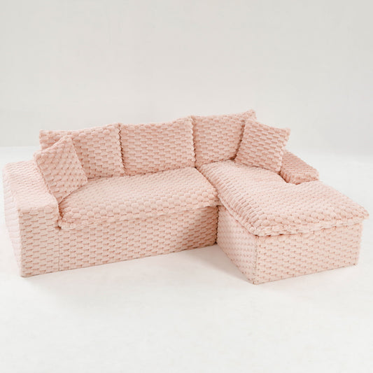 Modular Sofa, Convertible Twin Seat With Chaise Lounge Home Essentials