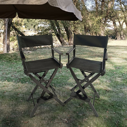 Casual Home Director's Chair, Foldable Style, Suitable For Adults (Set of 2) - Black Home Essentials