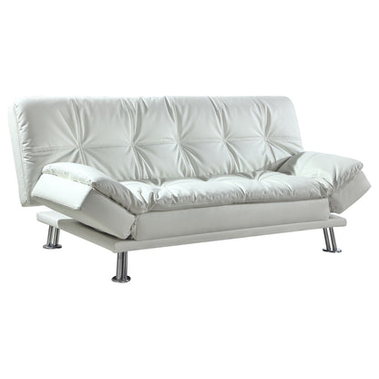 Kimpton - Upholstered Tufted Convertible Sofa Bed With Adjustable Arms Legs - White Furniture Max