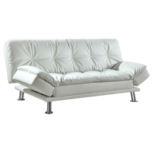 Kimpton - Upholstered Tufted Convertible Sofa Bed With Adjustable Arms Legs - White Furniture Max