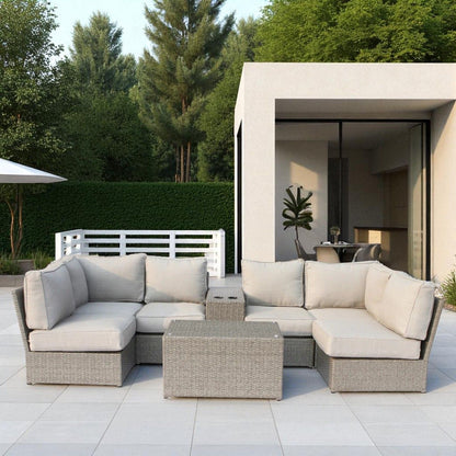 Stylish Modular Wicker Patio Seating Group LSI Patio Furniture