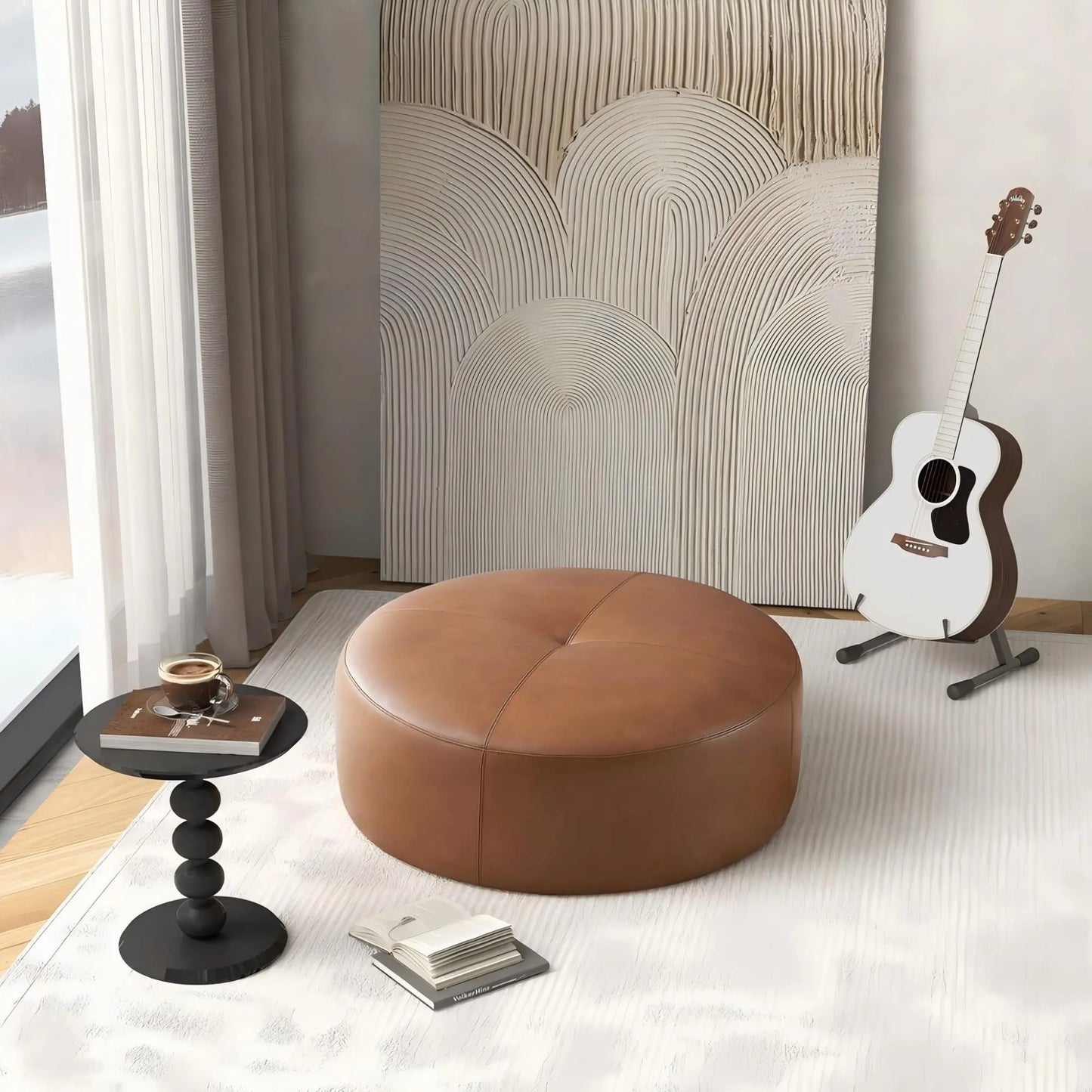 Rochelin - Ottoman - Tan Ashcroft Furniture