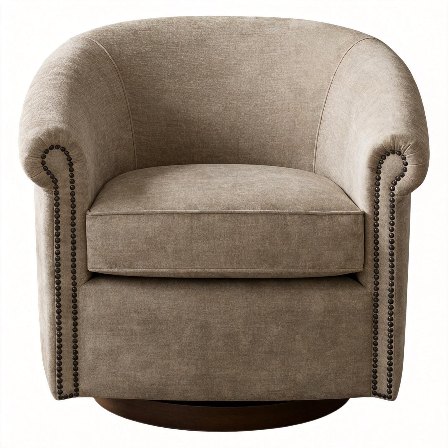 Barrel Swivel Accent Chair, 360 Degree Rotating For Living Room - Sand Home Essentials
