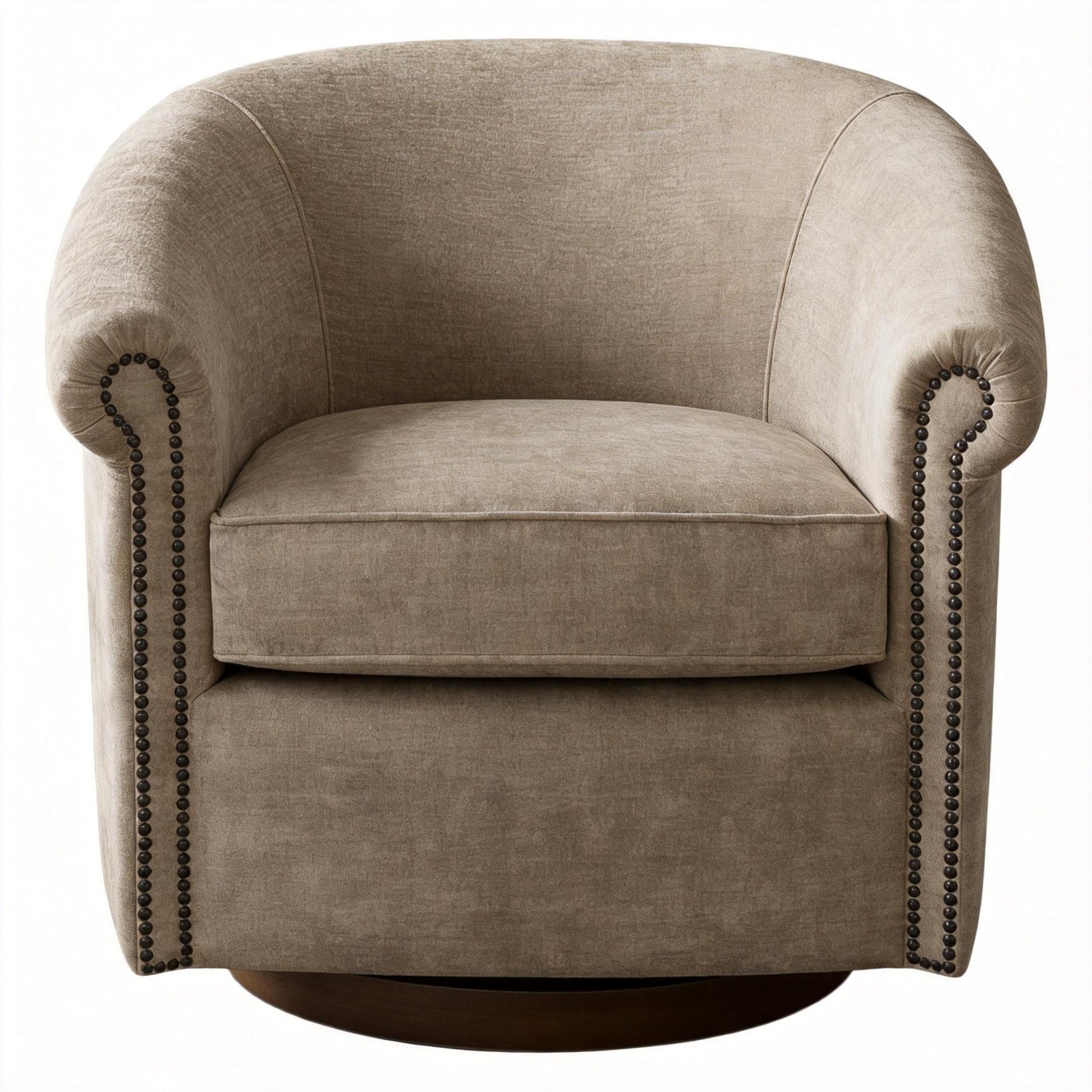 Barrel Swivel Accent Chair, 360 Degree Rotating For Living Room - Sand Home Essentials
