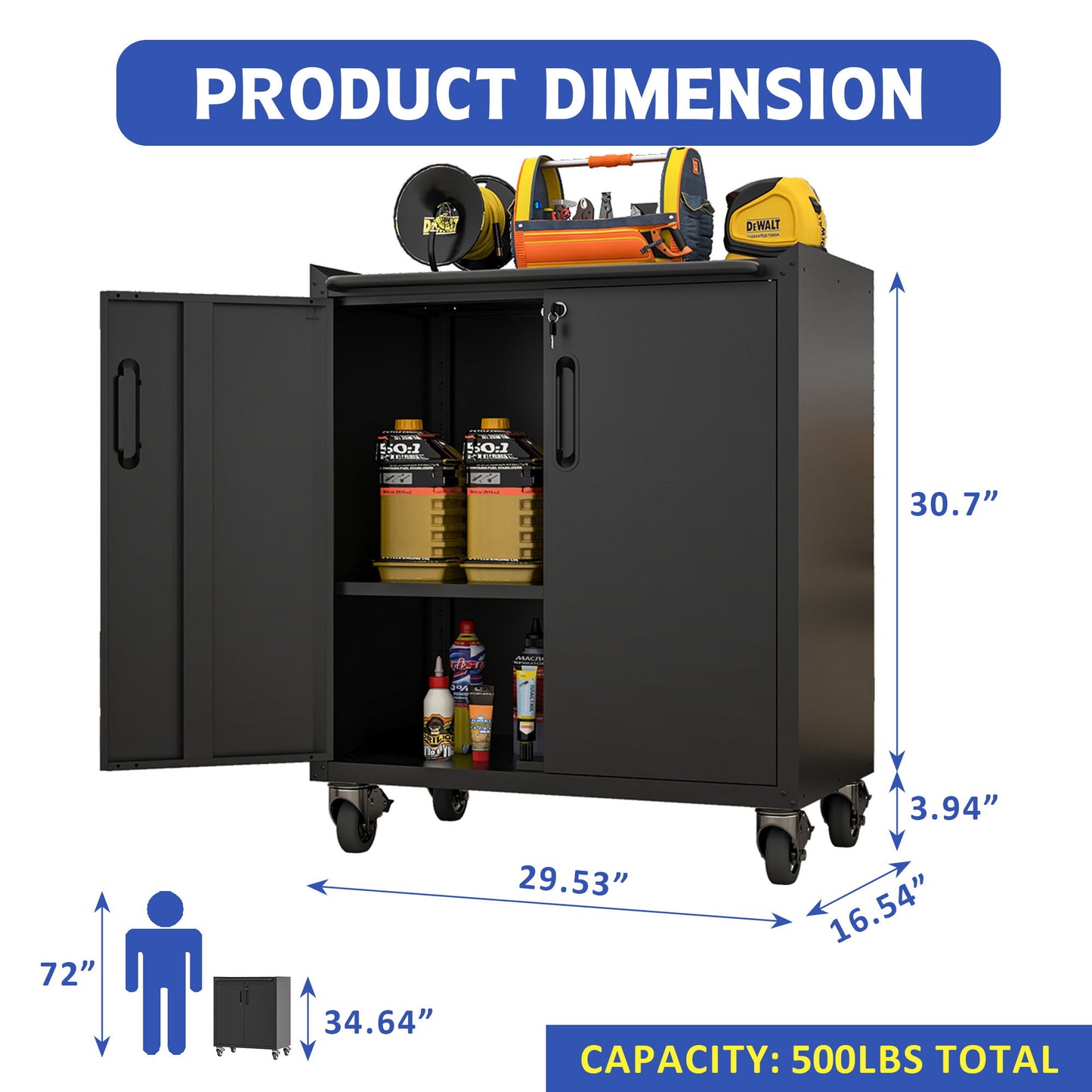 Heavy Duty Metal Garage Storage Cabinet With Wheels Sturdy Tool Organizer Daily Nest