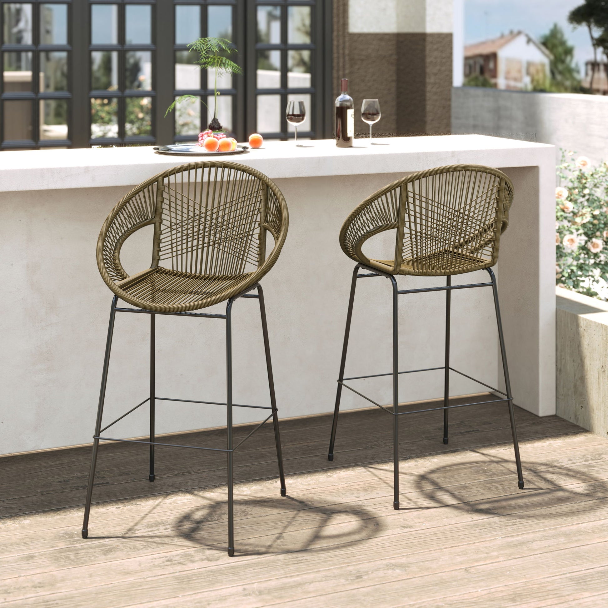 Ferrara - Outdoor Patio Barstool (Set of 2) Noble House