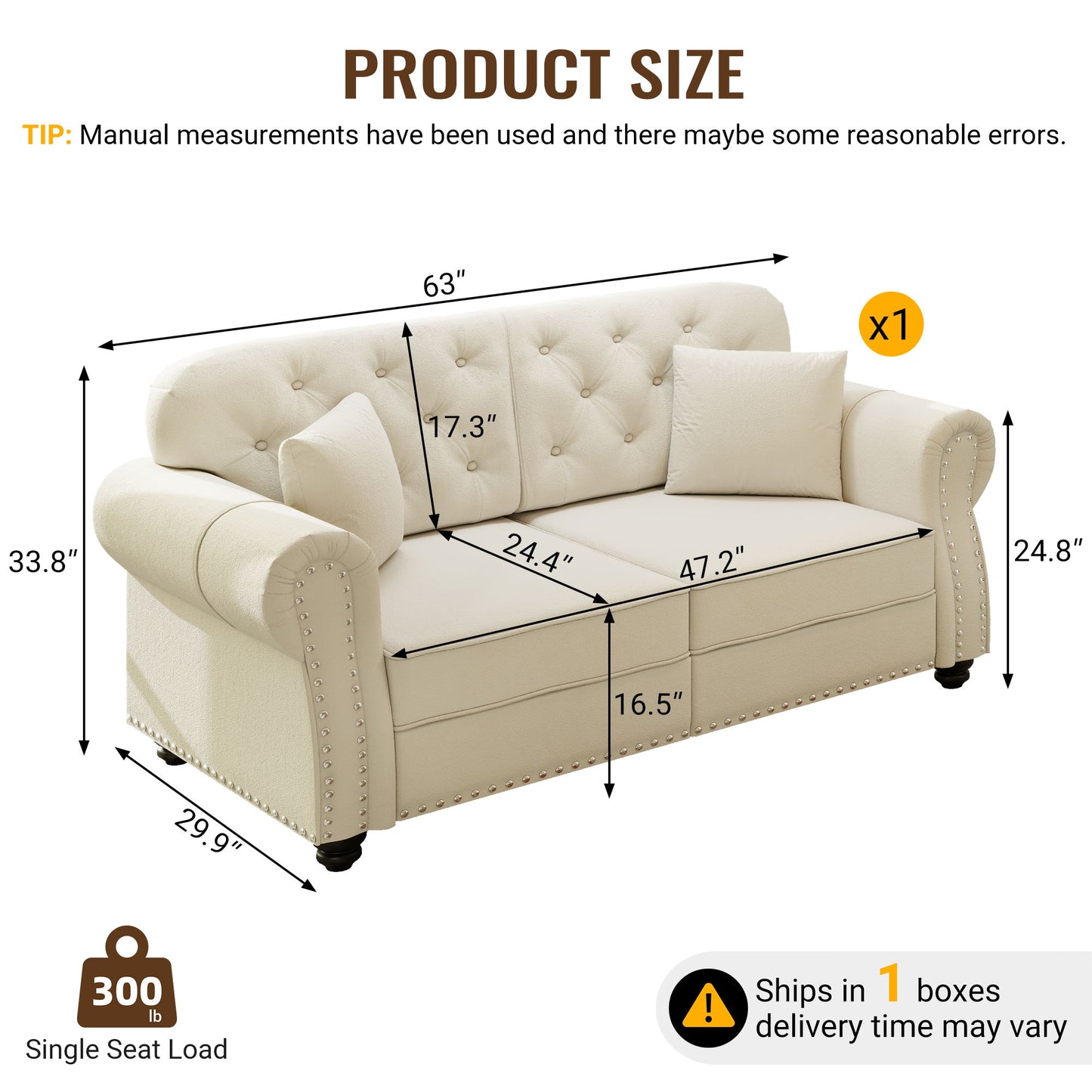 Upholstered Chesterfield Sofa With Nailhead Trim And Rolled Armrests Home Essentials