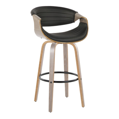 Symphony - Mid-Century Modern Fixed Height Barstool With Swivel With Round Footrest (Set of 2) Lumi Source