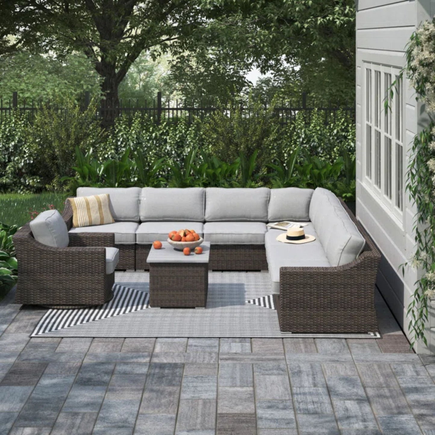 Stylish Sofa Seating Group With Cushions Perfect For Outdoor Gatherings LSI Patio Furniture