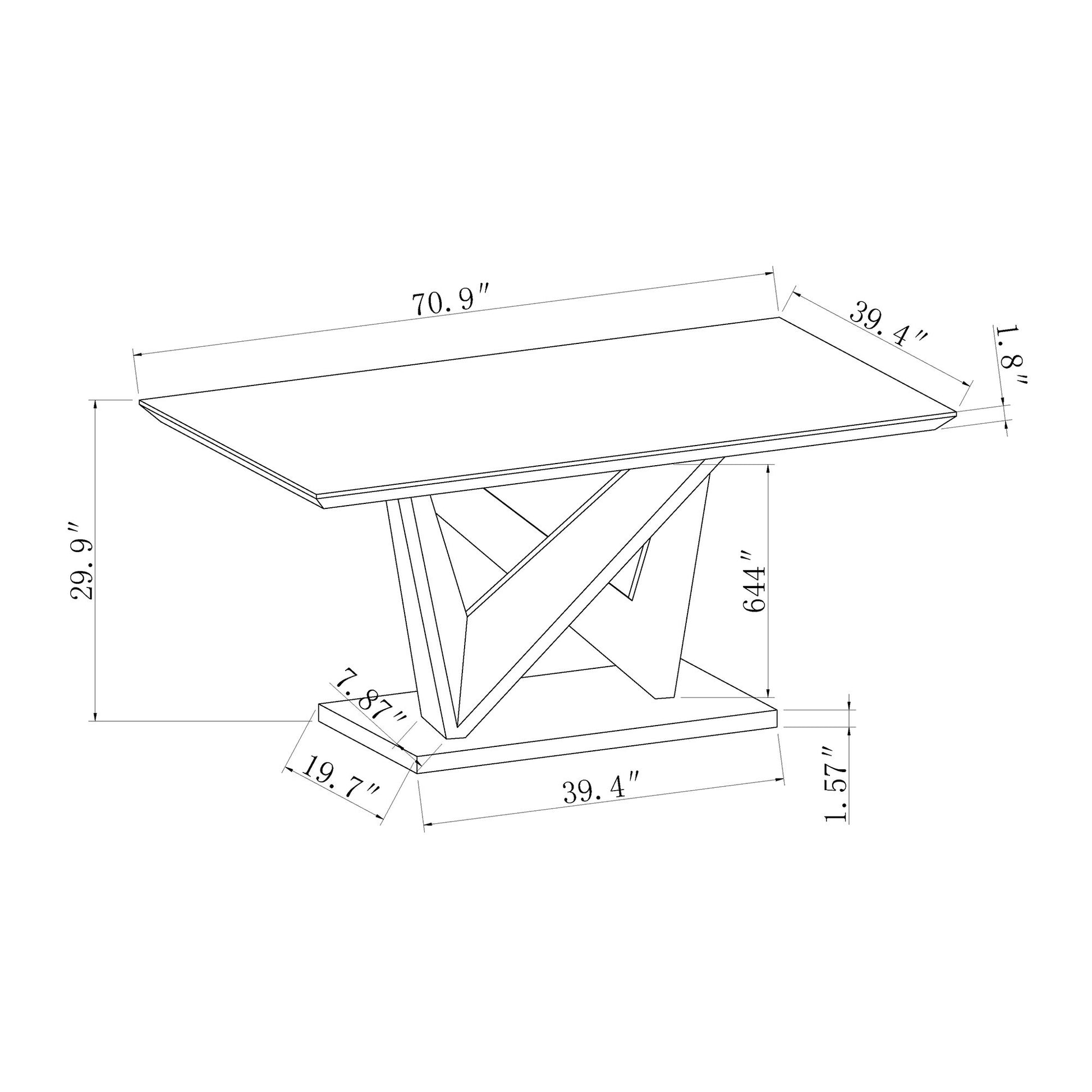 Caroline - Dining Table - Gray Global Furniture USA