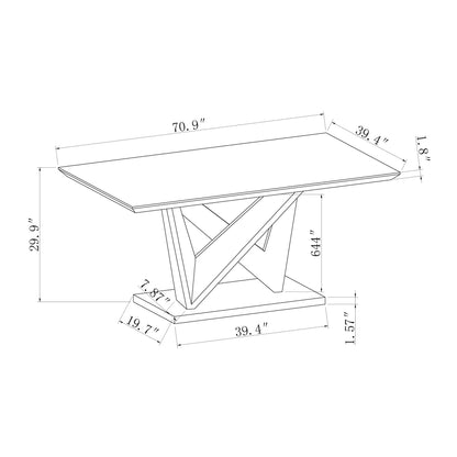Caroline - Dining Table - Gray Global Furniture USA