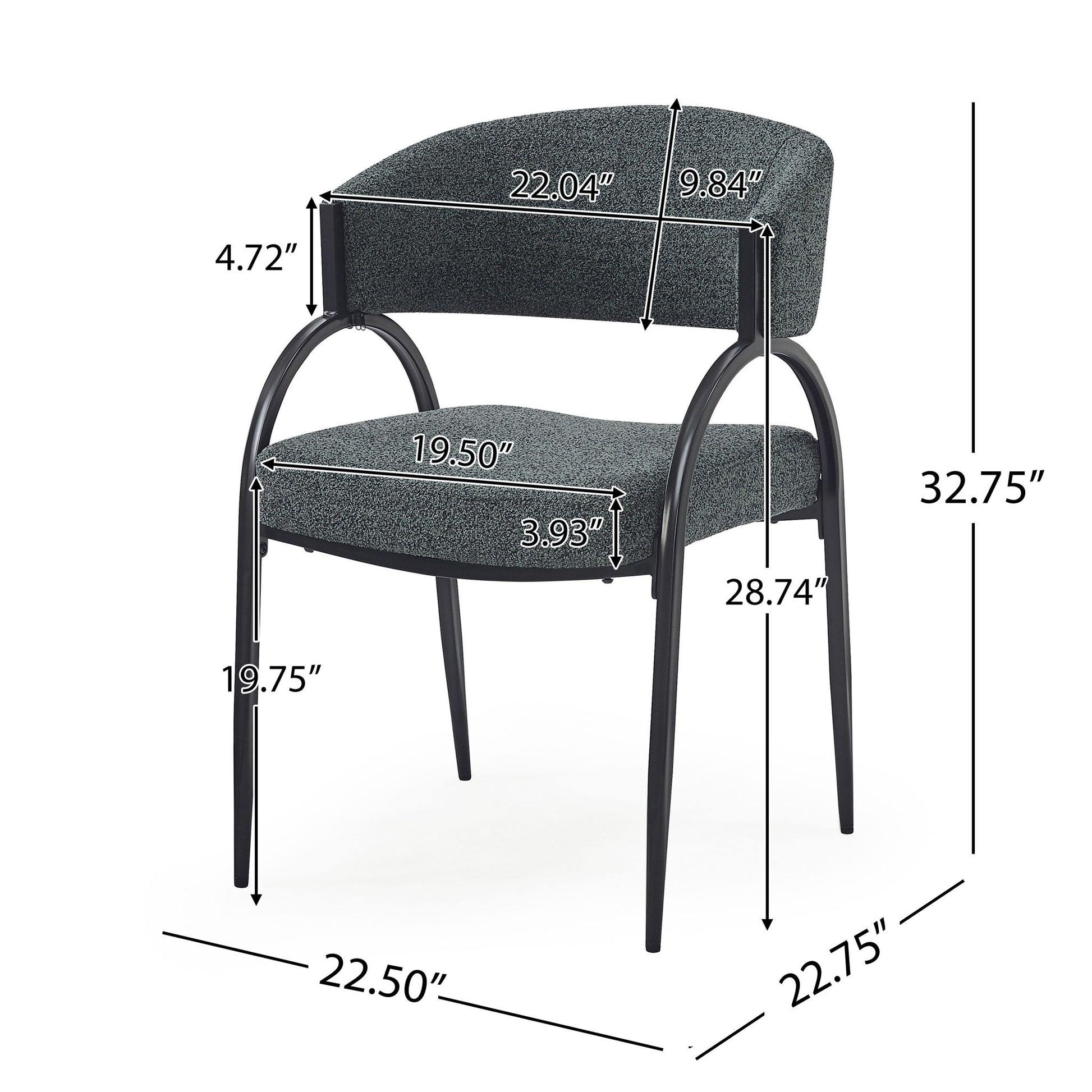 Contemporary Upholstered Dining Chairs With Metal Legs (Set of 2) Noble House