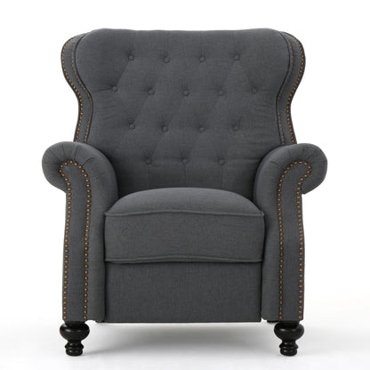 Modern Manual Push Back Recliner Chair Noble House
