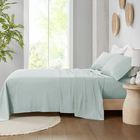 300 Thread Count Organic Cotton - Queen Deep Pocket Sheet Set - Aqua Madison Park