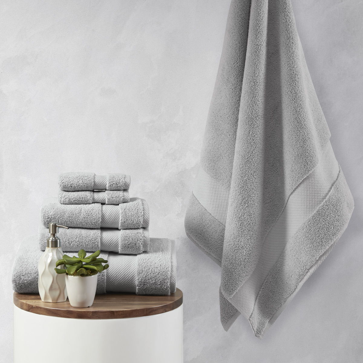 Splendor - 6 Piece Towel Set - Gray