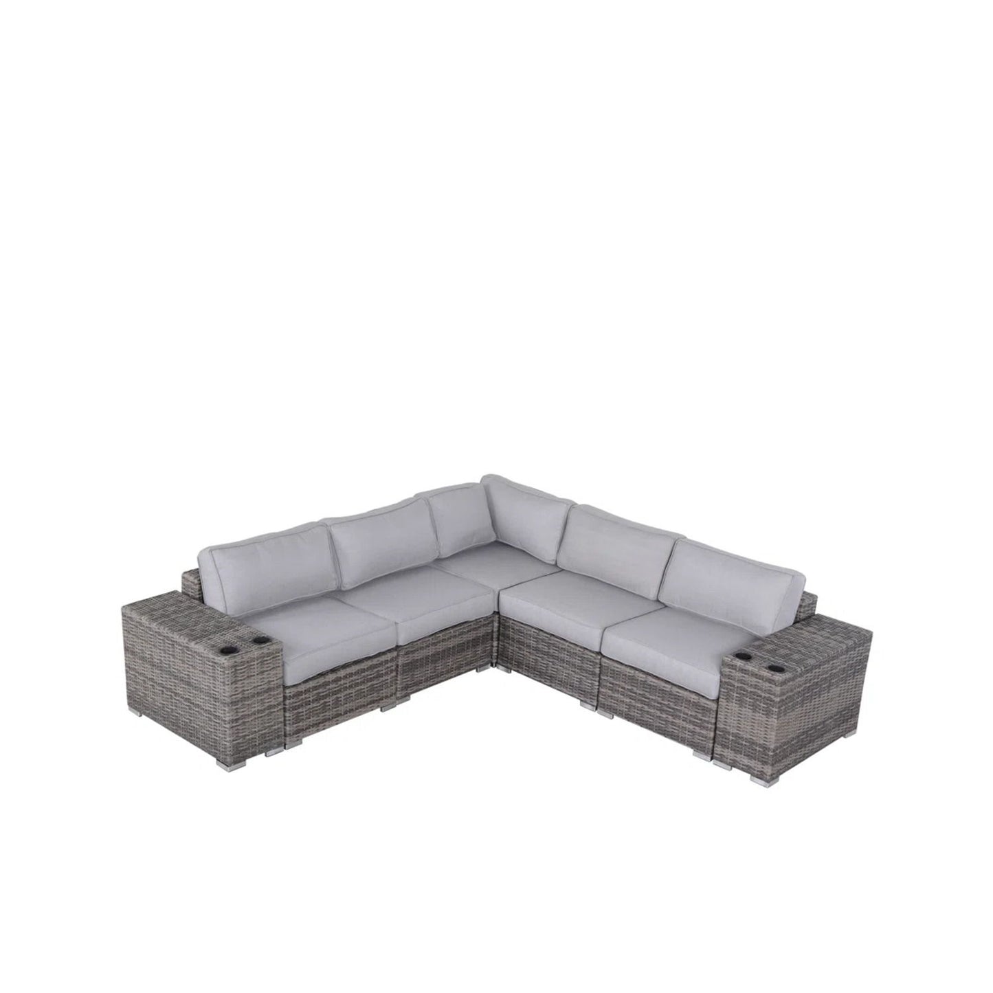 Modern Rattan Wicker Seating Group With Cushions LSI Patio Furniture