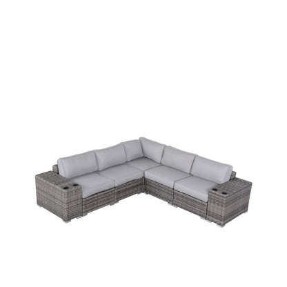 Modern Rattan Wicker Seating Group With Cushions LSI Patio Furniture