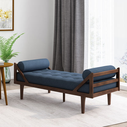 Chic Contemporary Chaise Lounge With Button Tufting And Bentwood Structure Noble House