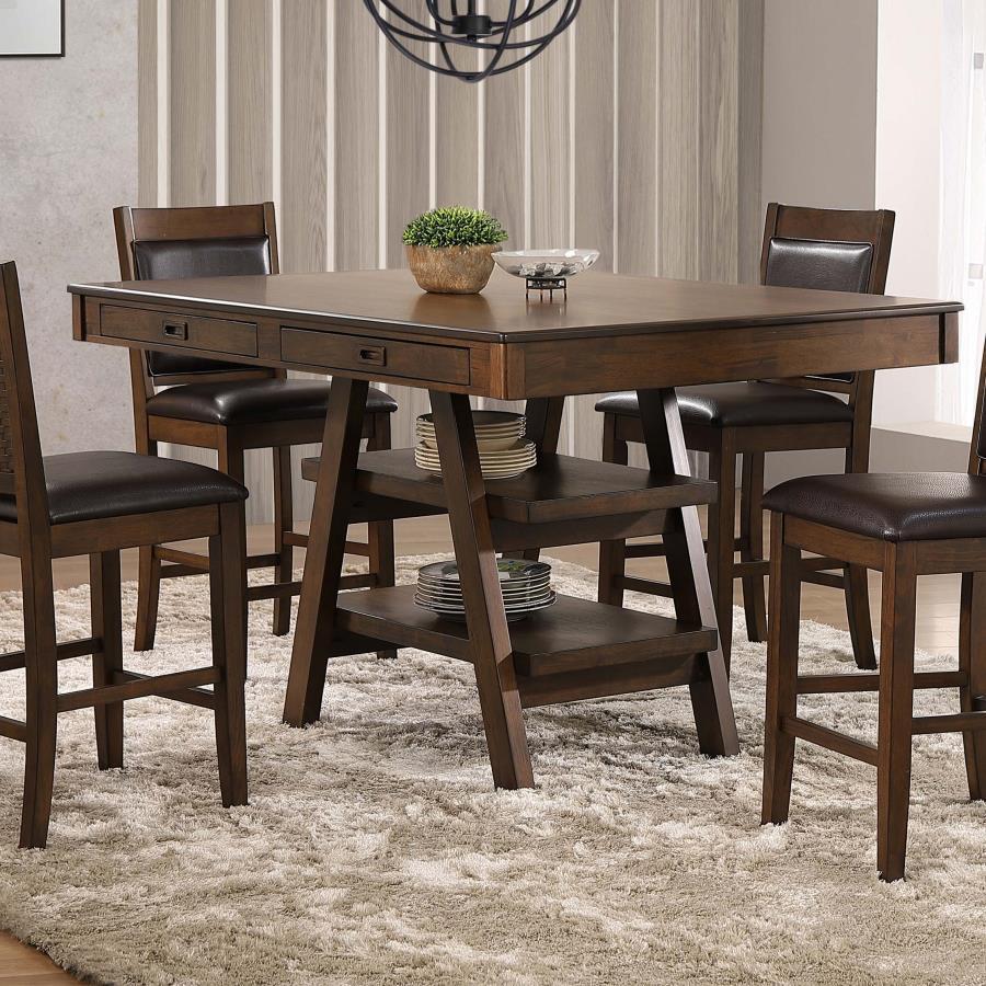 Dewey - Rectangular Counter Height Dining Table - Walnut CoasterEssence