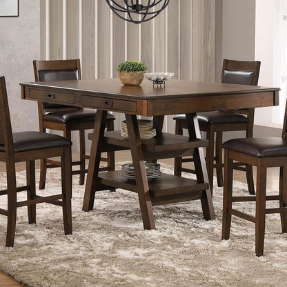 Dewey - Rectangular Counter Height Dining Table - Walnut CoasterEssence
