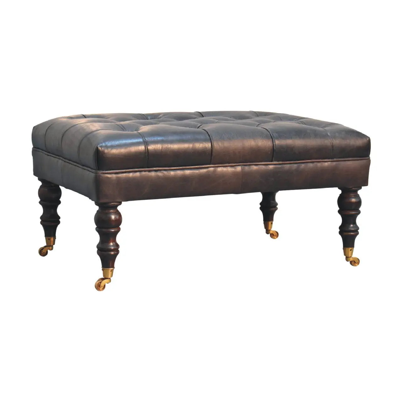 Buffalo - Leather Ottoman With Castor Legs Artisan Furniture