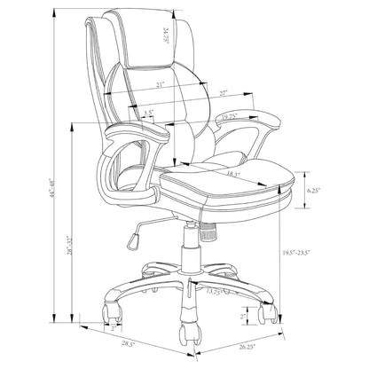 Stanton - Upholstered Adjustable Chair With Padded Arms And Adjustable Height - Gray Furniture Max