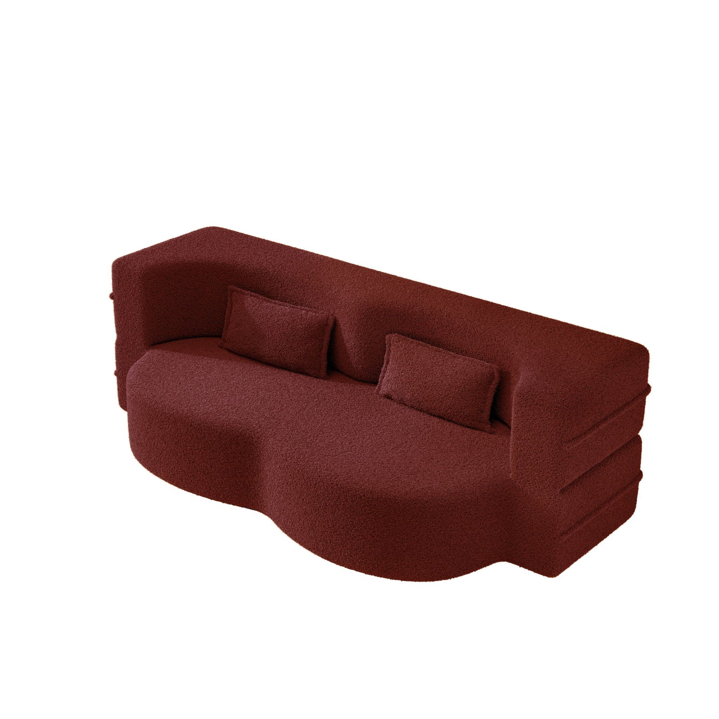 Modern Floor Sleeper Sofa Bed With 2 Pillows, Convertible Twin Size Folding Mattress For Living Room Home Essentials