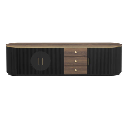 Modern Minimalist TV Stand For TVs Up To 80" With 3 Drawers And 1 Shelf Hearth and Haven