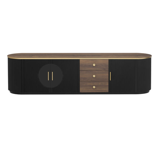 Modern Minimalist TV Stand For TVs Up To 80" With 3 Drawers And 1 Shelf Hearth and Haven