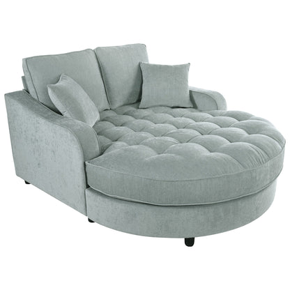 Modern Chaise Lounge Upholstered Sofa Couch With Tufted Seat And Detachable Pillows For Living Room Hearth and Haven